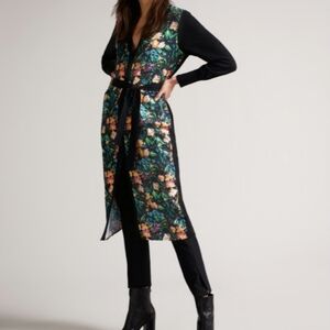 Long Button Up Floral Cardigan by Ted Baker